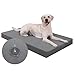 Favodormir Orthopädisches Hundebett Grosse Hunde 104x68cm,Abnehmbare Wassericht Kunstleder-Hülle Hundekissen Hundematratze für große Hunde,Komfortable & Kühlende Für Innen- Und Außenbereich,Grau