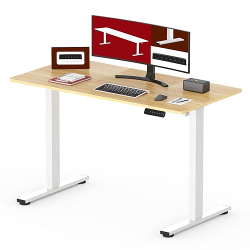 SANODESK 100 * 60 Electric Standing ONE PIECE Desktop Height Adjustable Desk Sit Stand Table with 4 Memory Smart Pannel for Home Office