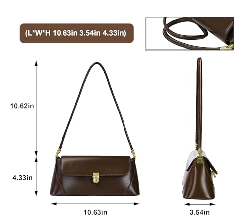 Shoulder Bag for Women Vintage Purse Leather Handbags Small Tote Bags with Buckle Closure2