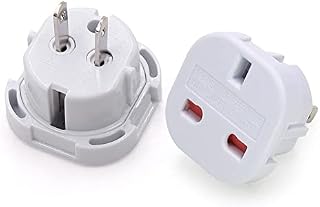 MOUYOU 5 PCS UK to US Plug Travel Adaptor, 3 pin to 2 Pin Flat Travel Adapter, from UK to USA, Canada, Jamaica, Barbados, Mexico, Thailand, China, Japan and more