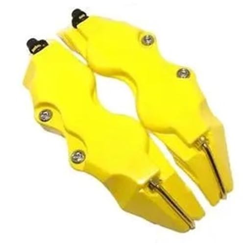 Pinzas de pistones de freno 2 cubiertas para pinza de freno de coche 3D ABS, pinza de freno delantera y trasera para coche, freno de disco automático(Yellow b)