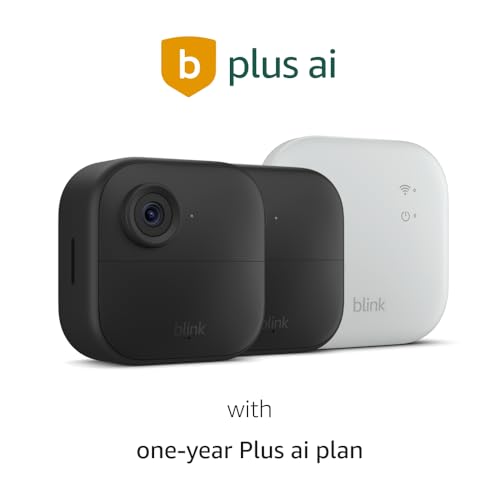 Image of Blink Outdoor 4 XR with 1-year Plus ai plan - two-year battery wireless camera with 4x security coverage, 1000 ft open-air range or 400 ft with typical use - 2 camera system