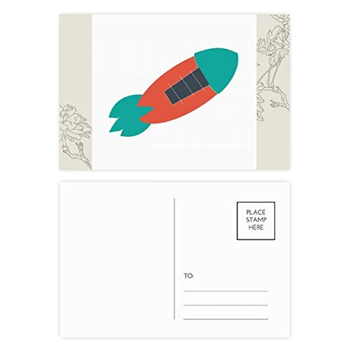 Jeu de cartes postales avec fusée et monstre extraterrestre | Carte de remerciement 20pcs