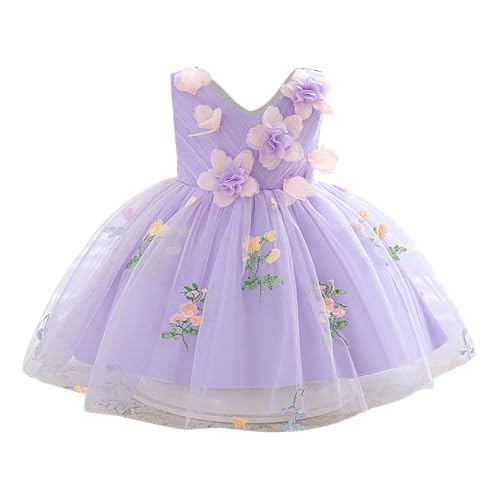 Robe verte fille broderie conte de fées jupe motif naturel