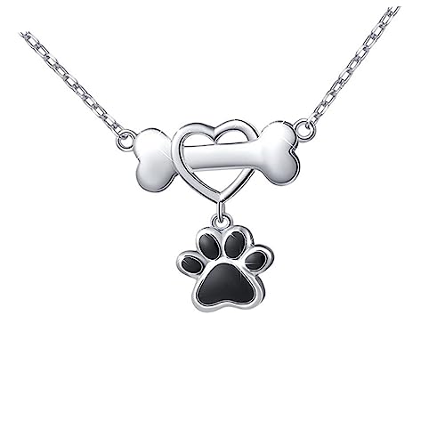 Collier patte de chien S925 : fini les bijoux ternes avec ce cœur de mode pour femme