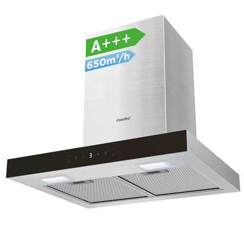 COMFEE\' CHW 7.6M77A3 A+++ Dunstabzugshaube 60cm Umluft/Abluft, Abzugshaube mit 650m³/h Starker Saugleistung, 4 Geschwindigkeiten, Berührungssteuerung & Gestensteuerung, Wandhaube mit Aktivkohlefilter COMFEE\' CHW 7.6M77A3 A+++ Dunstabzugshaube 60cm Umluft/Abluft, Abzugshaube mit 650m³/h Starker Saugleistung, 4 Geschwindigkeiten, Berührungssteuerung & Gestensteuerung, Wandhaube mit Aktivkohlefilter