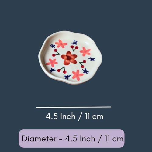 Image of WEAVING HOMES Handcrafted CeramicBloom Mug & Bloom Dessert Plate (Set of 2, Multicolor) - Coffee Mugs and Dessert Plates for Birthday Gifts, Mugs for Office and Travel