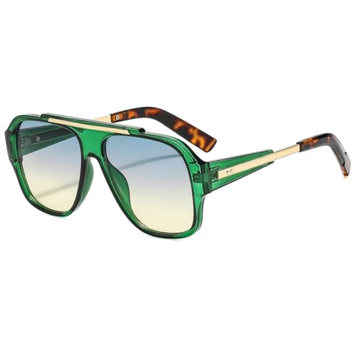 Lunettes de soleil pour femme style punk jaune à rivets idéales en festival et terrasse