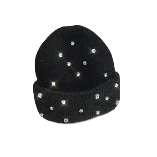 Bonnet tricoté strass pour femme d'une douceur et d'une finition premium