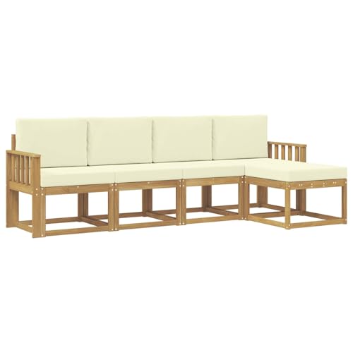 Canapé d'angle d'extérieur acacia : confort durable pour terrasse