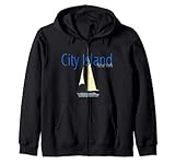city island ny barca a vela felpa con cappuccio