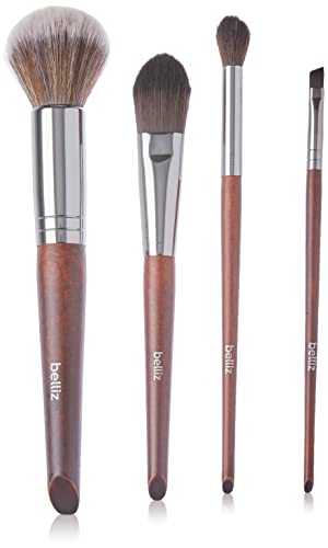 Belliz Kit Pincéis Wood Face 4 Pcs