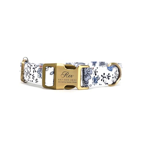 Collar para perro personalizado de algodón orgánico ajustable