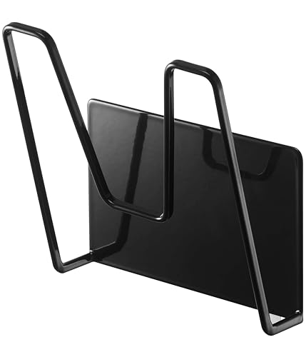 山崎実業(Yamazaki) マグネット 鍋蓋ホルダー ブラック 約W13.5XD7XH14cm タワー 浮かせる収納 簡単取り付け 5141