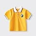 Baby Dinosaur Printing School Uniform Button Closure Collared Golf Tshirts Soft & Comfortable Boys Polo Shirt Daily Wear Yellow 2-3 Years