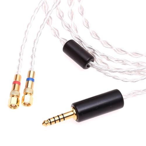 GAGACOCC Soft TPE Clear 4 Cores 6N Silver Plated HiFi Headphones Upgrade Cable Dual SMC Compatible for Hifiman He-5 He-6 He-500 HE560 (1.2 Meter, 4.4mm Balanced)