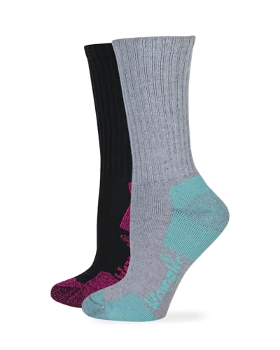 Wrangler Ladies Ultra-Dri Crew Socks, (M) W 6-9, 2 Pair