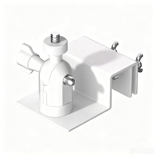 VERVERAY Gutter Mount for Ring Solar Panel & Camera, White Aluminum Alloy No Drill Adjustable Weatherproof Outdoor Holder Compatible with Ring, Eufy, Wyze, Aosu & Most Camera Solar Panels