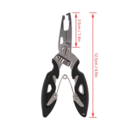 Alicate de pesca, cortador de linha de peixe de aço inoxidável antiferrugem nariz curvo para pesca a