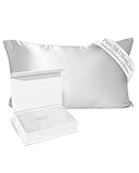 Qure Silk Pillowcase for Hair and Skin, Mulberry Silk Pillow Cases, Anti Acne Cooling Sleep, Real Natural Silk Covers with Hidden Zipper, Gifts for Women Men, Standard Size