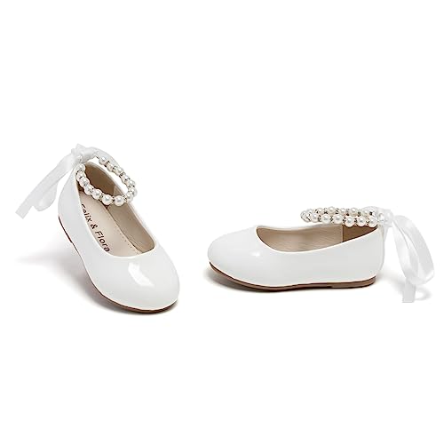 Image of Felix & Flora Girls Toddler Little Ballet Shoes - Flower Girls Mary Jane Flats Dress Shoes Party Wedding