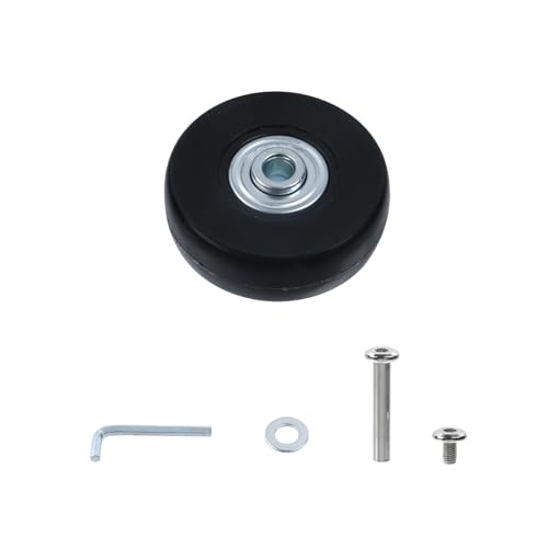 2 Pcs Black 50mm x 17mm Luggage Suitcase Replacement Wheels, Rubber Directional Casters, Rubber Swivel Caster Wheels Bearings Repair Kits, A Set of 23