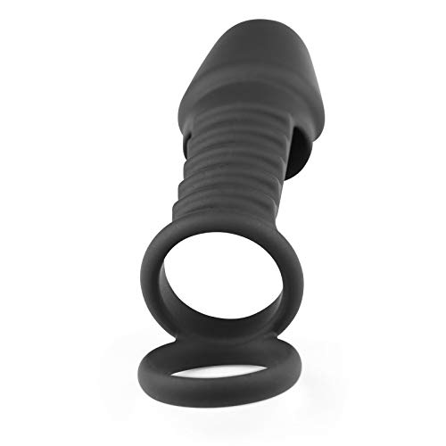 Sumeber Penishülle Mit Fernbedienung - 7 Vibration Silikon Penis Sleeve Mit Hodenring Für Pennisverlängung Und Verzögerung Ejakulation,Sexspielzeug Für Männer Extrem Penishülle Schwarz