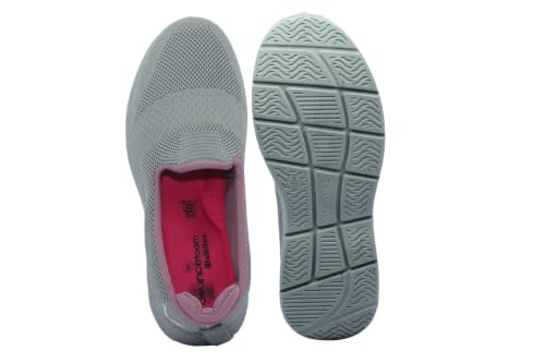 Image of WalkLine Women's Slip-On Walking Shoes | Lightweight Knitted Mesh Casual Sneakers | Soft PU Sole Comfortable Loafers | Breathable Running, Gym, Travel Shoes for Women