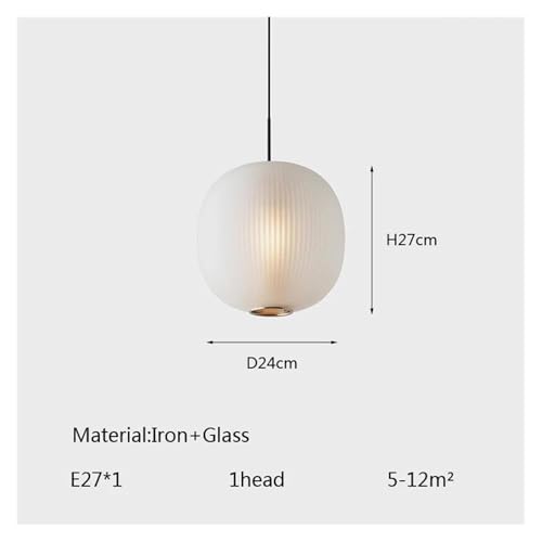 Suspension en verre dépoli LED restaurant lustre moderne blanc chaud D24CM
