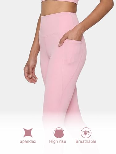 Image of Enamor High Rise 7 /8th Length Adjustable Drawstring Workout Leggings for Women - Hugged Fit, Quick Dry, Antimicrobial - A605