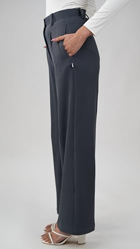 Image of GRECIILOOKS Trousers for Woman | Womens High Rise High Waist Flared Korean Style | Formal Pant for Women Office Wear| Track Pants for Womans Elegant for College & Events (Available in Plus Size)
