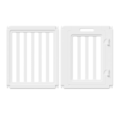 Image of EVERFRONT Dog Playpen with Door - Dog Pen Indoor - Easy Assemble Dog Play Pen - Puppy Playpen, Cat Playpen, Small Animal Playpen, Dog Play Pen Indoors (White, 30 inch, 1 Door+1 Panel)