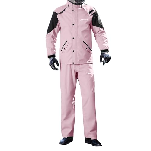 RUMAOZIA Chubasquero para hombre, impermeable, transpirable, traje de moto, chubasquero con capucha, chaqueta de lluvia softshell para exteriores, ropa de lluvia adecuada para deportes, golf