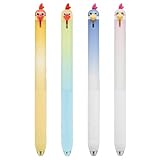 MOZXIRZ 4 Pcs Cute Gel Pens Cartoon Parrot Retractable Pens 0.5mm Black Ink Writing Pen Kawaii Animal Chick Pen for Girls Boys Women Men Office School Supplies (4Pcs Parrot)