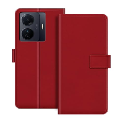 ESACMOT ���U�[�E�H���b�g�P�[�X Vivo T1 (Snapdragon 778G) �Ƃ̌݊������� �J�[�h�z���_�[���X�^���h�t���蒠�^�P�[�X�A�}�O�l�b�g���J�A�ϏՌ��t�H���I�A�J���t���ȃf�U�C�� (��)