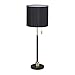 Produktbild Relaxdays Tischlampe mit Zugschalter, elegante Nachttischlampe mit Stoffschirm, E27 Fassung, HD 69 x 24 cm, schwarz-gold, 10032227, Silber