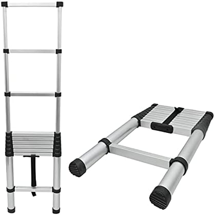 Telescoping Extension Ladder 8m/ 7m/ 6m/ 5m/ 4m/ 3m/ 2m/ 1m, Aluminum Telescopic Ladders for Rooftop RV Attic Loft Outdoor, 330 Pound Capacity (Size : 4.6m/15ft)