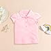 Baby Boys Girls Polo T-Shirts Infant Collared Ruffle Sleeve Button Up Golf V Neck Tops Kids Summer (Pink, 3-4 Years)