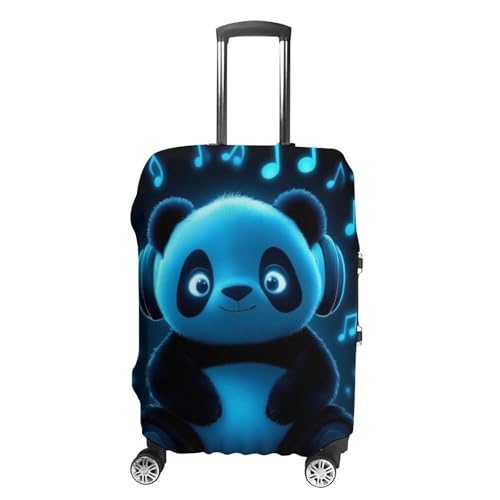 Luggage Covers Protector Suitcase Sleeve Carry On Luggage Cover Animal Headphones Music Cute Panda (3) Anti Scratch Travel Suitcase Protector
