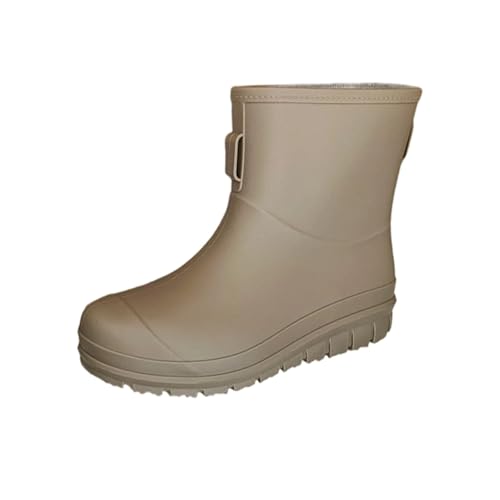 Botas de lluvia cortas y ligeras para mujer con suela antideslizante de goma