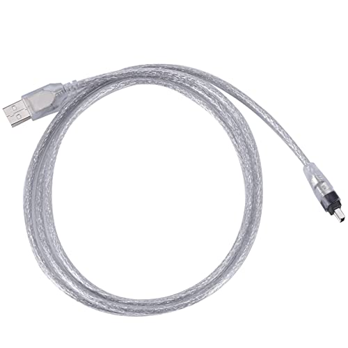 Pasuihcay 1.5M USB to IEEE 1394 4 Pin Firewire DV Adapter Cable Converter for PC Camera, Silver