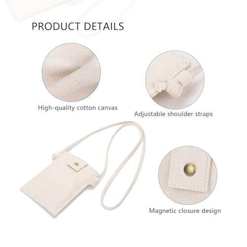 Crossbody Bag Small Zipper Shoulder Crossbody Purse for Women Trendy Cotton Canvas Adjustable shoulder straps (Beige)3