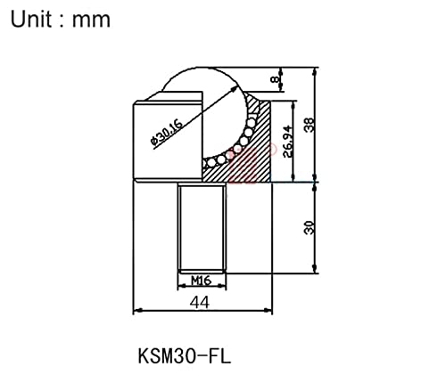 Rueda de bola de conducción universal KSM30-FL rodamiento de bolas redondas M16 4