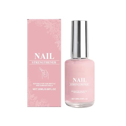 Nail Strengthener & Hardener - 20ml Air Dry Pink Nail Polish Strengthener - Nail Growth Polish for Thin, Brittle & Weak Nails - Natural Nail Varnish for Damaged Smoothing Base Coat Quick Dry