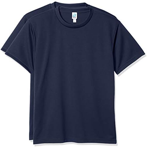（05:30時点） [ベルトン]UVカット 吸汗速乾 ドライメッシュTシャツ 2枚組み BL002 [ユニセックス] ネイビー/ネイビー 日本 L (日本サイズL相当)