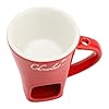 Chocolate Melting Mug, Ceramic Butter Warmer Pot, Premium Material, Ideal for Dessert Fondues, Choice, Tealight Candle Heat, Stainless Steel Fork, Dishwasher Safe, 4-inch (Red) #3