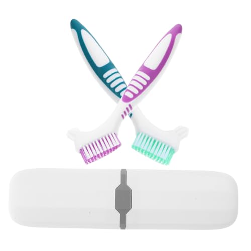 WRITWAA Juego De 2 Estuche De Viaje para Cepillos De Doble Cara Cepillo De Extra Suave Lado Portátil Equipo Viajar Limpiador De Cepillos De El Plastico