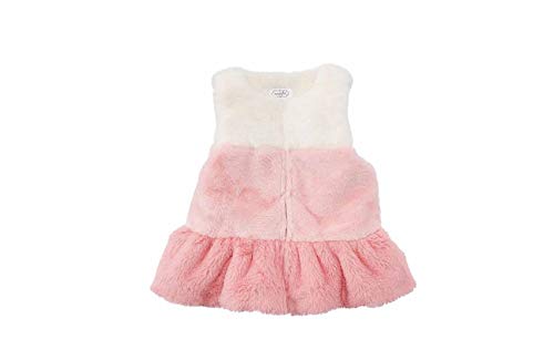 Mud Pie White and Pink Fur Vest