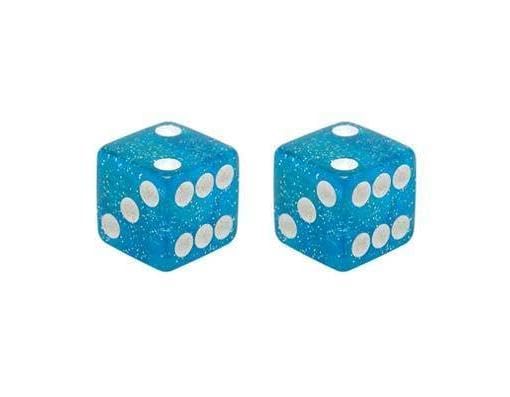 Tapones de válvula de dados para bicicleta color azul brillante miniatura 1