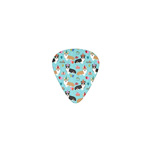 コーギーの誕生日 デザインギターピック guitar pick ティアドロップ型 エレキギター/アコースティックギター/クラシックギター/ベース等の練習に最適な12枚セット